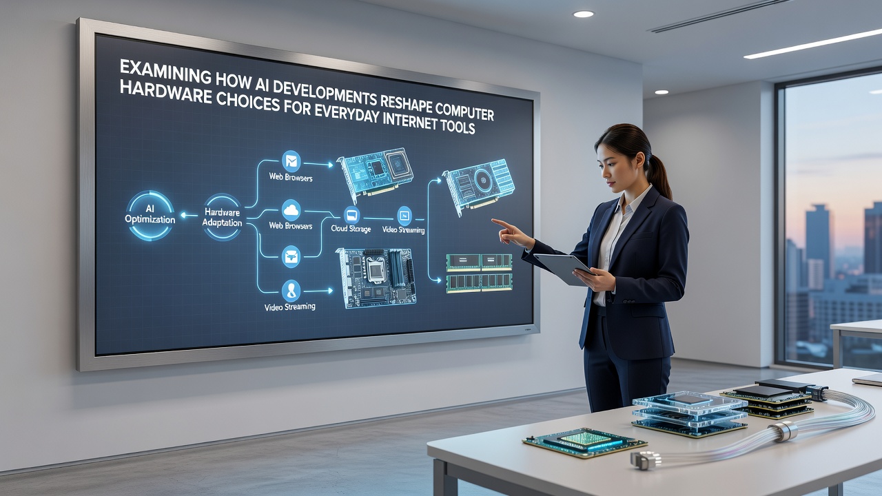 Close-up view of AI-accelerated hardware components used in devices for internet-based daily tasks