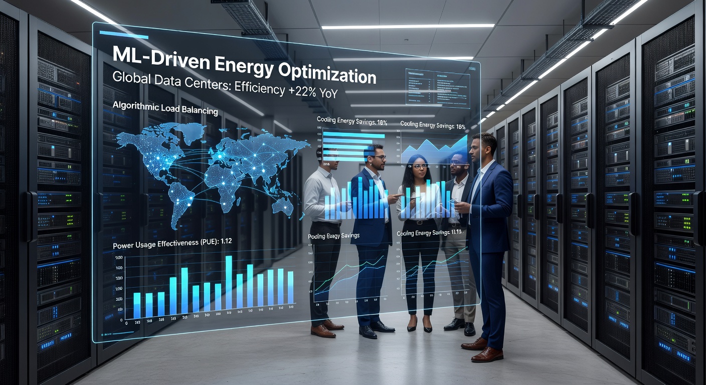 Machine learning dashboards monitoring real-time energy metrics in a data center