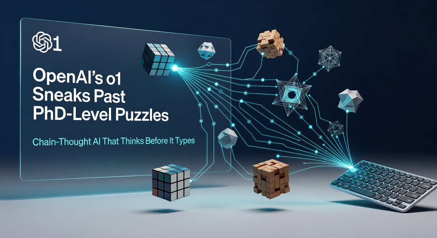 Visualization of OpenAI's o1 model tackling complex puzzles with internal reasoning chains