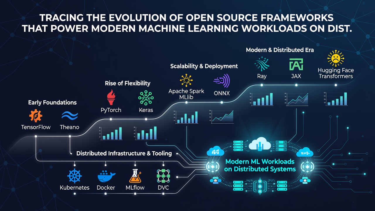 Cluster diagram illustrating distributed training across multiple GPU nodes using open source orchestration tools