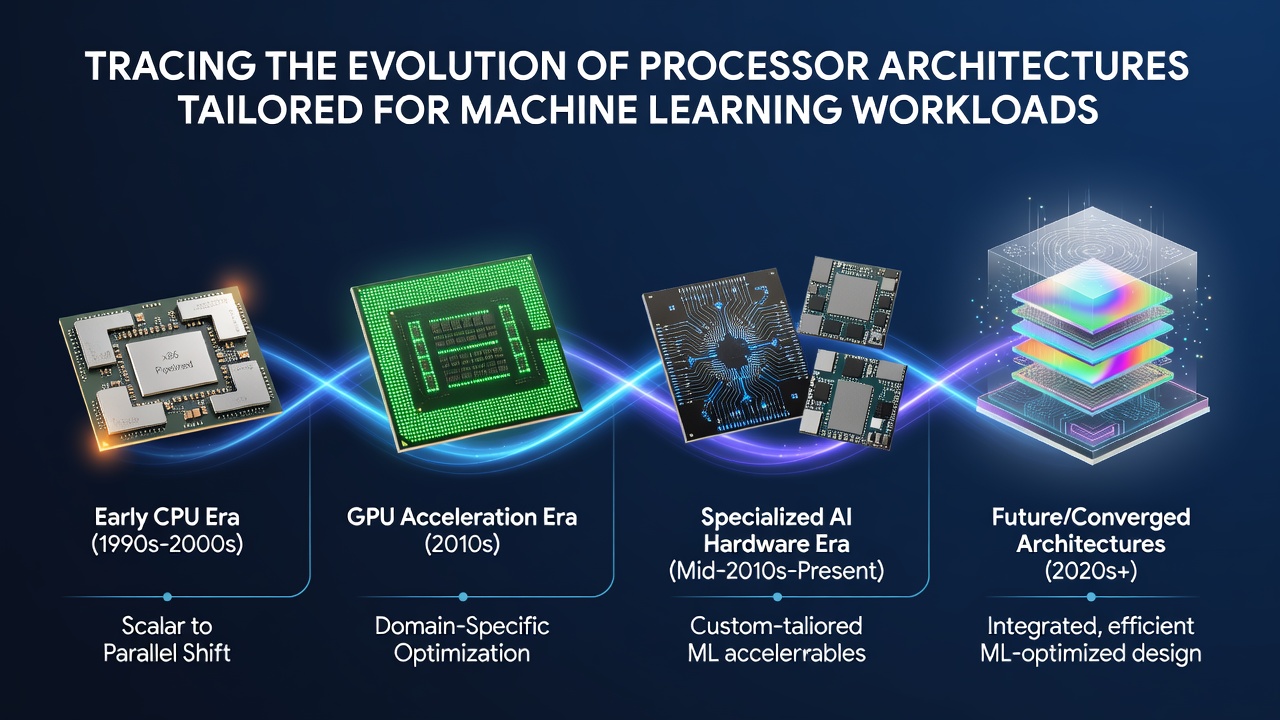 Early diagrams showing the transition from standard CPUs to parallel processing units designed for data intensive computations