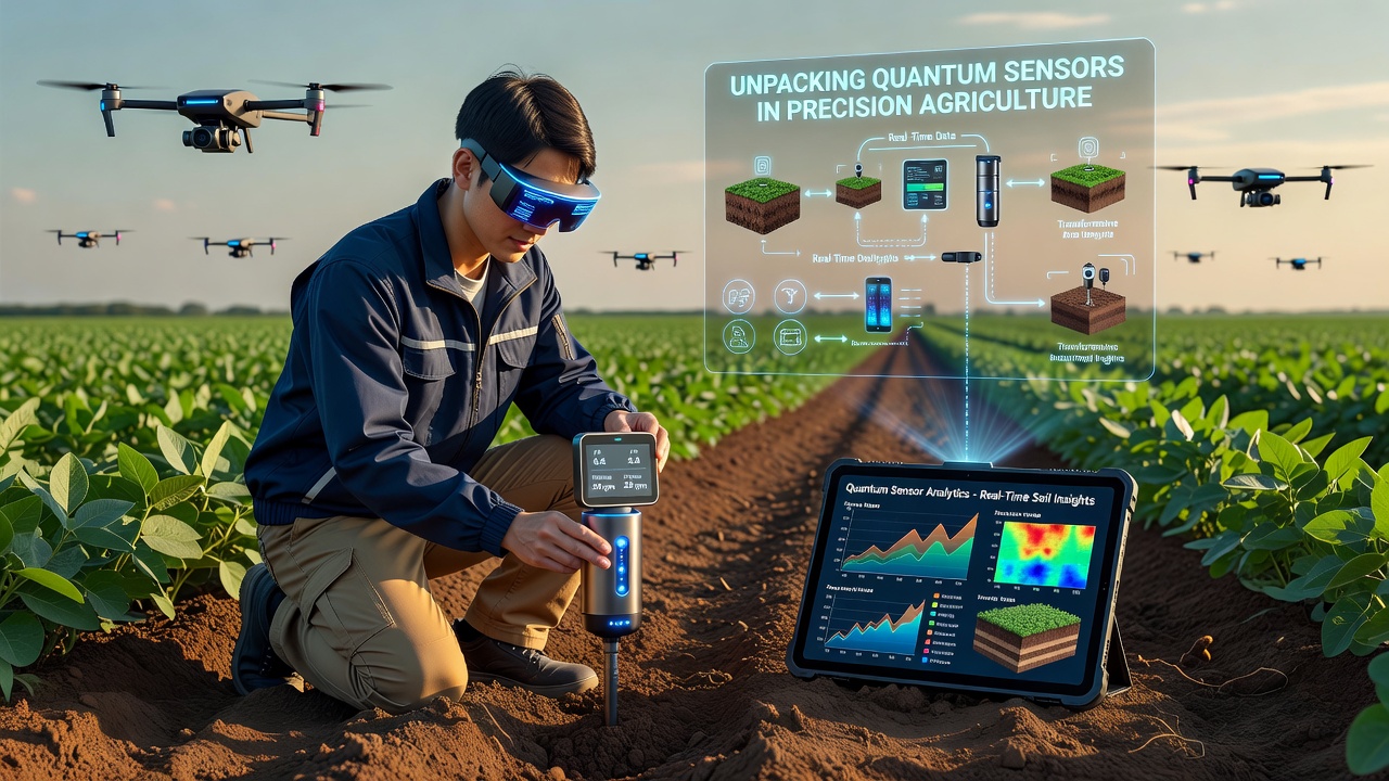 Networked quantum sensors providing live soil data to farm management systems