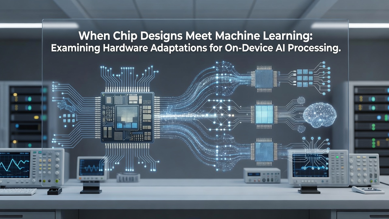 Specialized AI chip architecture showing neural processing units integrated into mobile silicon